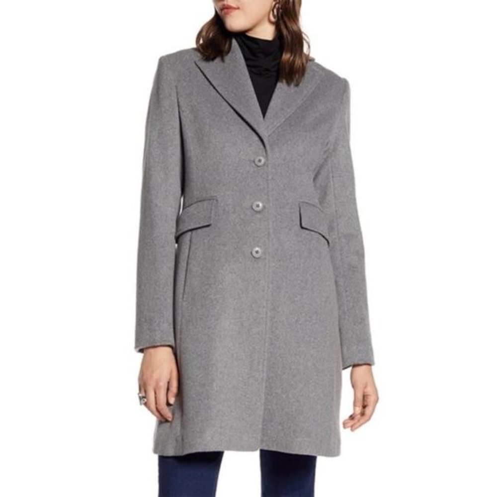 NWT Halogen Single Breast Wool Coat Grey 6